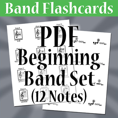 clarinet musical note flash cards